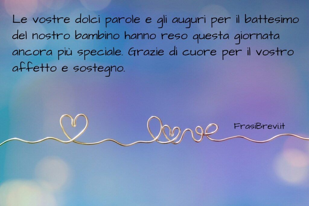 Frasi di ringraziamento per il battesimo